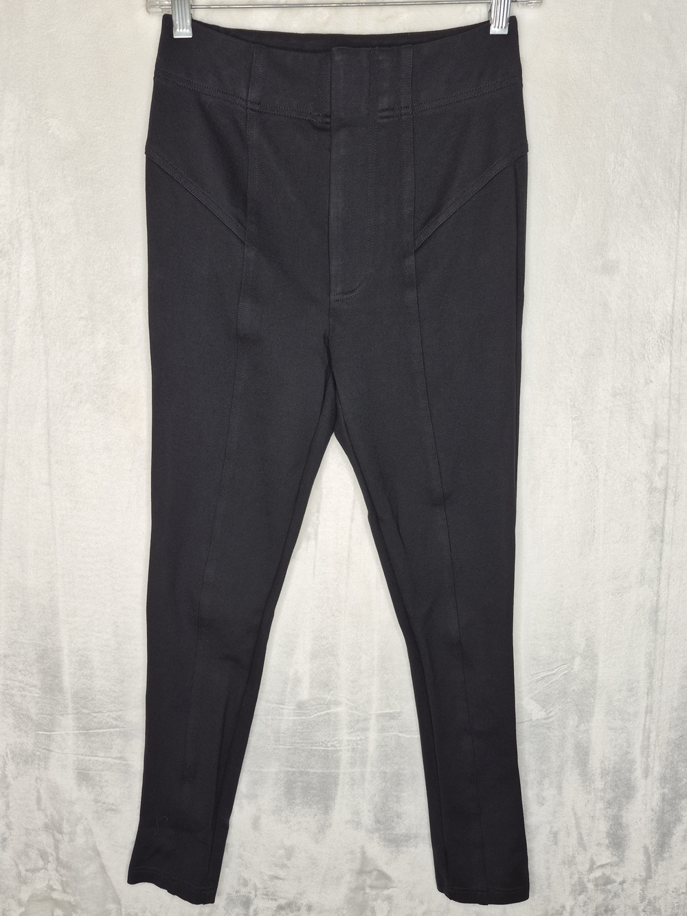Free People Black Ponte Knit Moto Pants Skinny Stretch Size 2